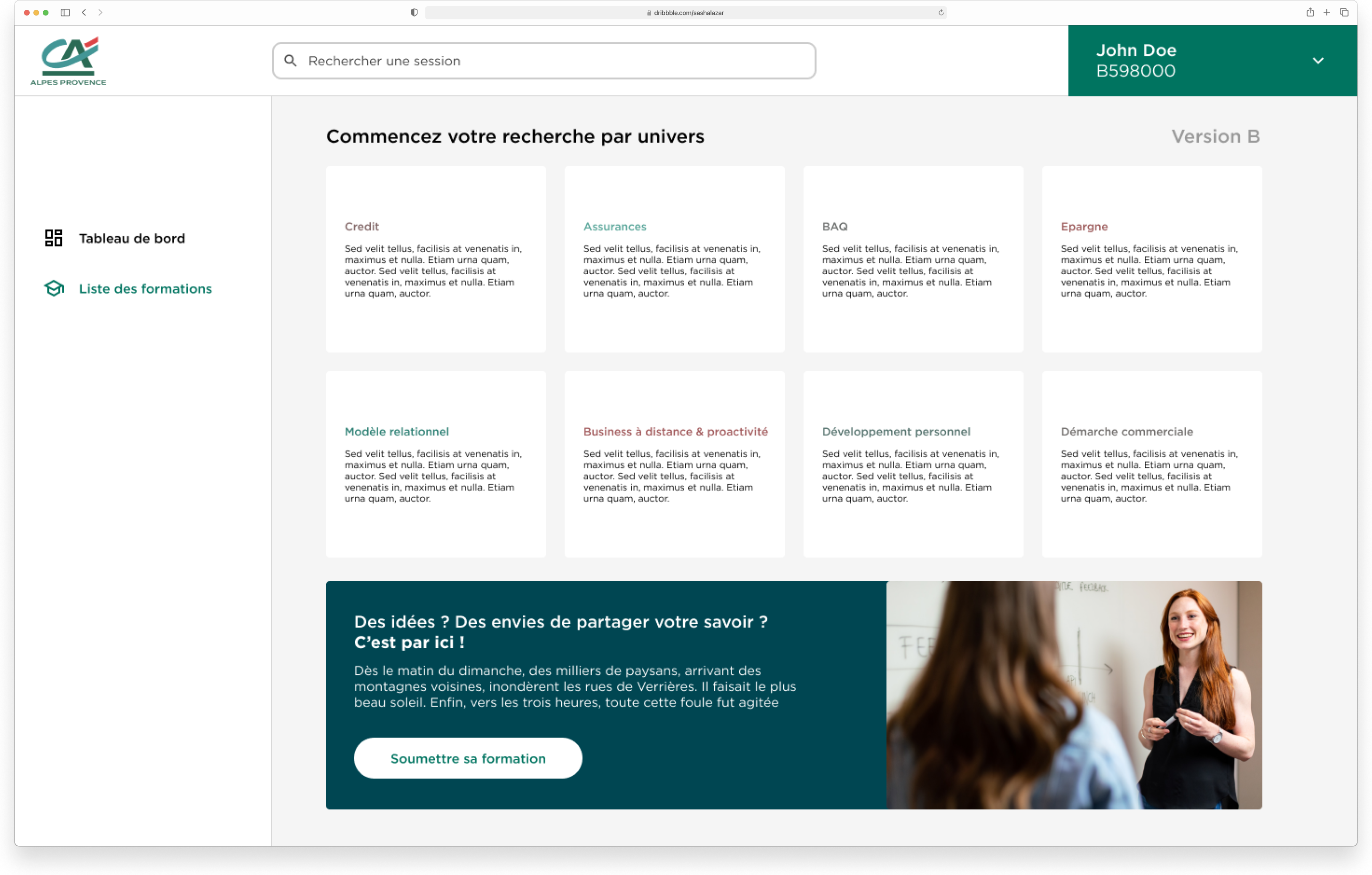 CAAP - Plateforme - e-Learning - Category Interface permettant à l'utilisateur de lancer une recherche afin de trouver des biens immobiliers